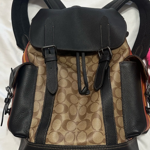 Hudson Backpack in signature canvas with varsity stripe - Picture 2 of 10